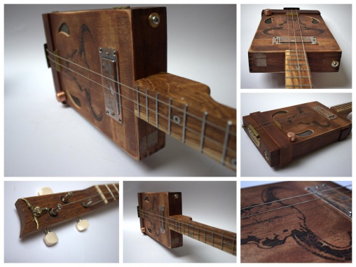 Cigar Box Gitarren Stimmwirbel Set – Shane Speal Signature, 4 Stück (2 Links/2 Rechts), Vernickelt, Mit Perloid-Knöpfen & Montagematerial
